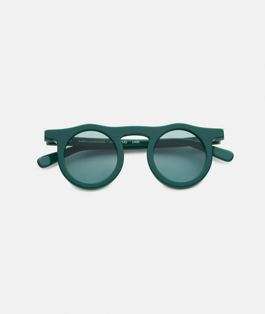 LIND SPRUCE GREEN sunglasses with a circular frame