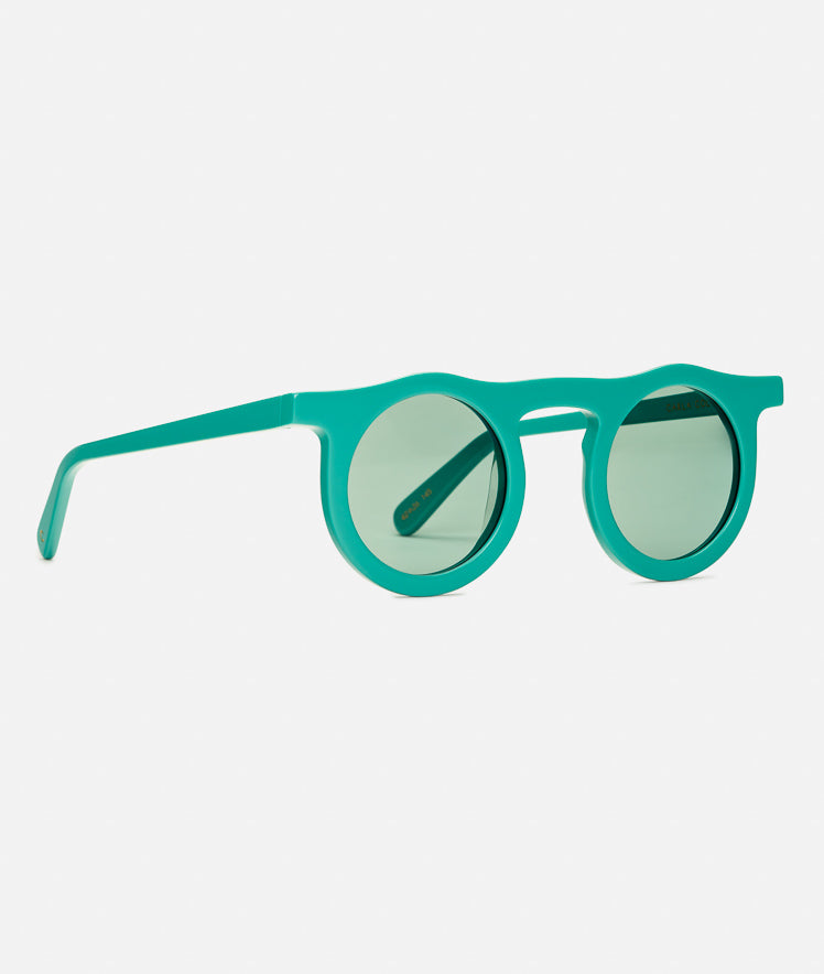LIND CYAN RAVE / Bright green sunglasses with green lens
