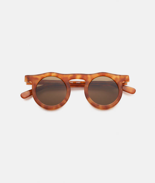 LIND CEDAR light-brown sunglasses with a round frame