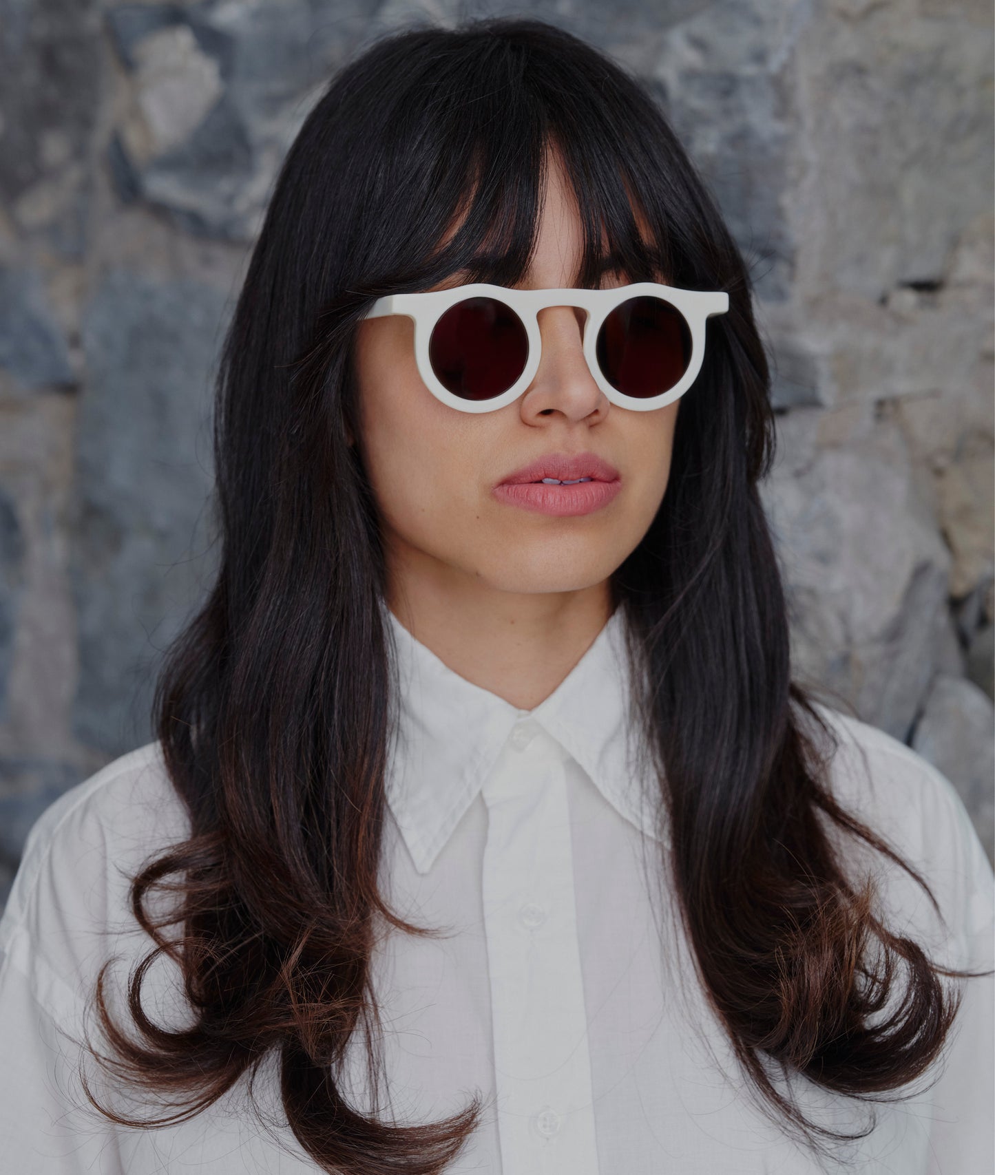 LIND CREAM MAYAPPLE round-frame sunglasses