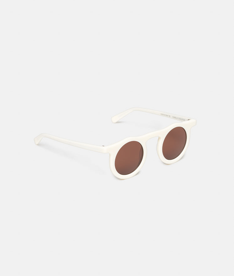 LIND CREAM MAYAPPLE round-frame sunglasses