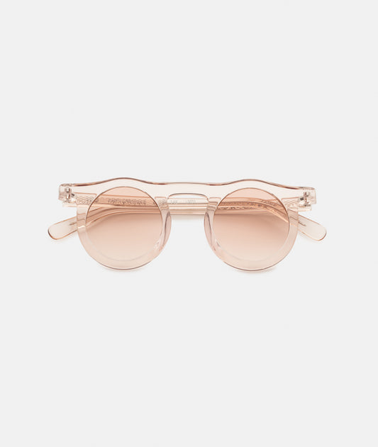 LIND RHINESTONE peach sunglasses with a round frame