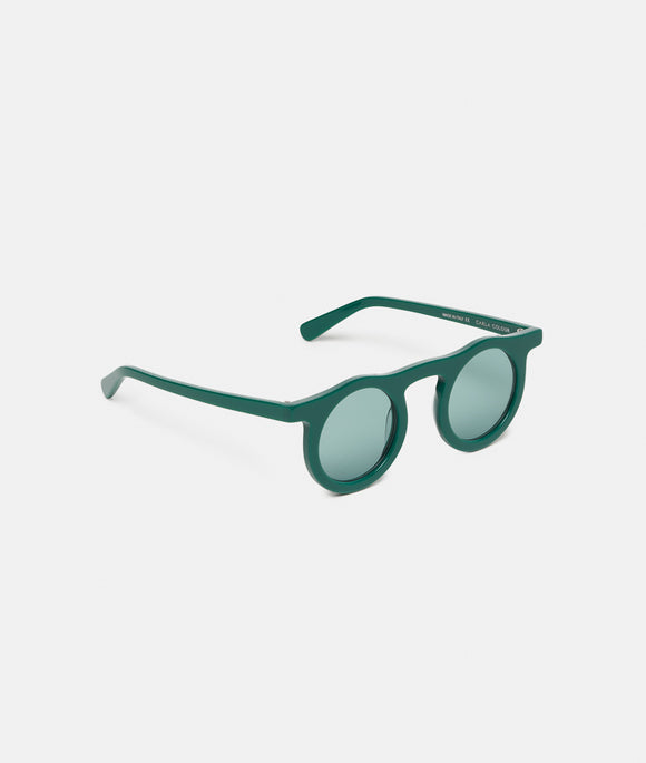 LIND SPRUCE GREEN sunglasses with a circular frame