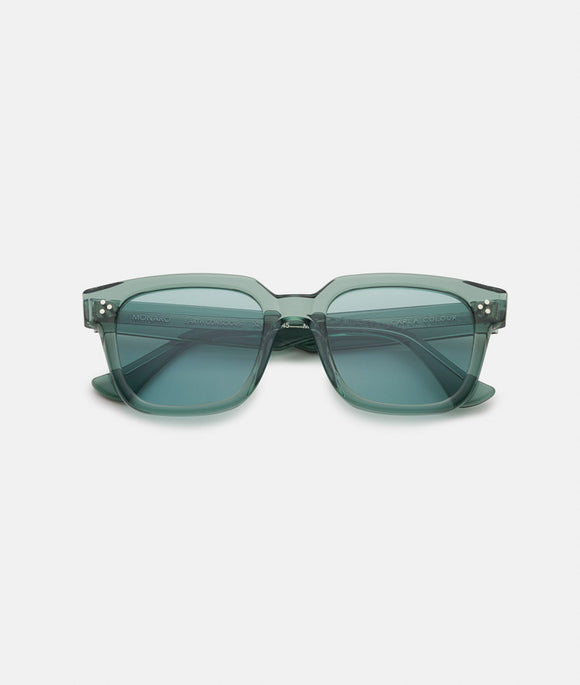 MONARO CHLORO GREEN / light green square sunglasses