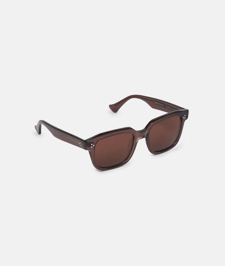 MONARO DEEP TAUPE / dark purple brown square sunglasses