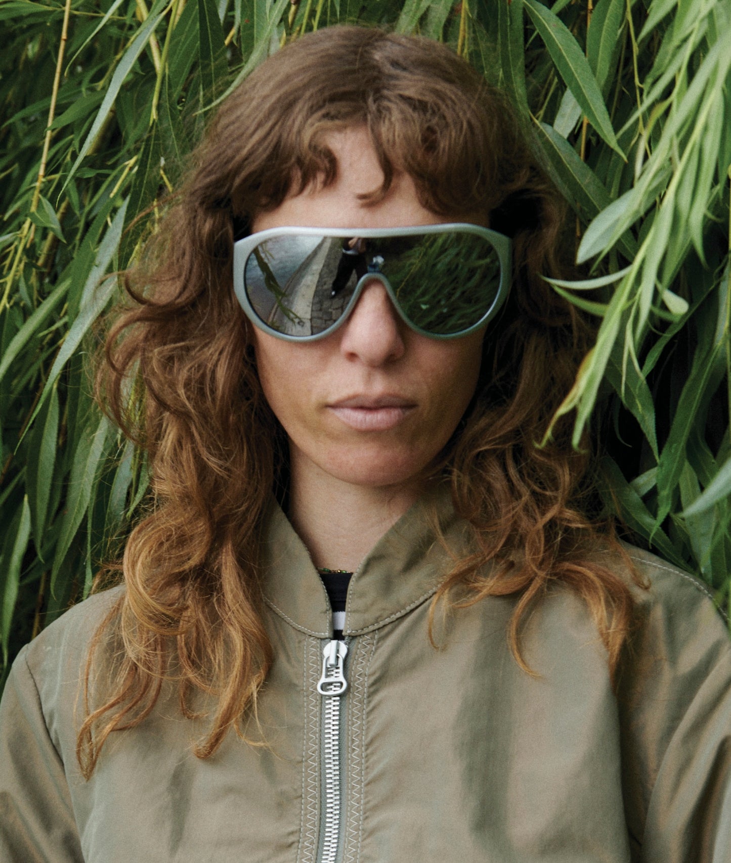 TURIN / MERCURY SILVER / Wraparound Shield Sunglasses, Silver Mirror Lens