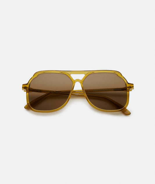 VITO CARAMELLA / oversized, yellow aviator sunglasses