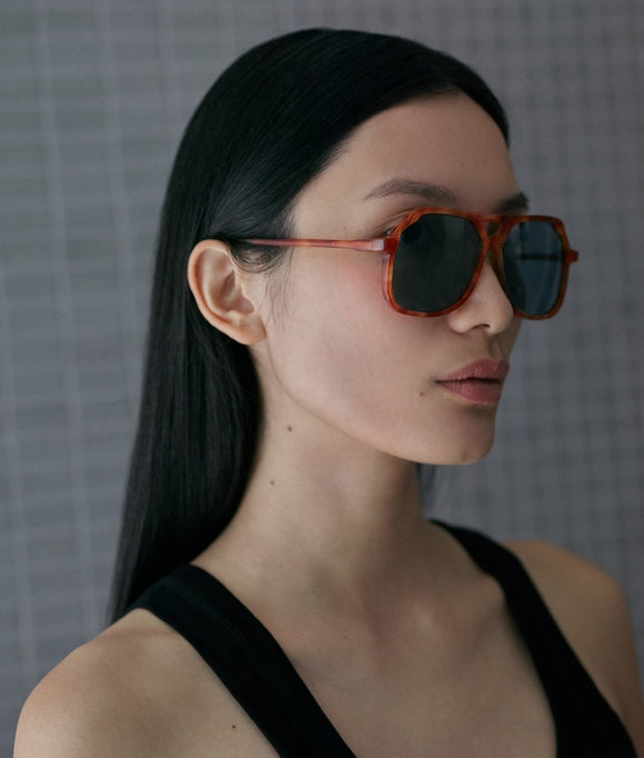 VITO LAPIS OAK / oversized, light tort aviator sunglasses