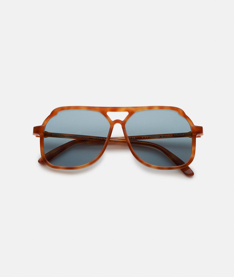 VITO LAPIS OAK / oversized, light tort aviator sunglasses